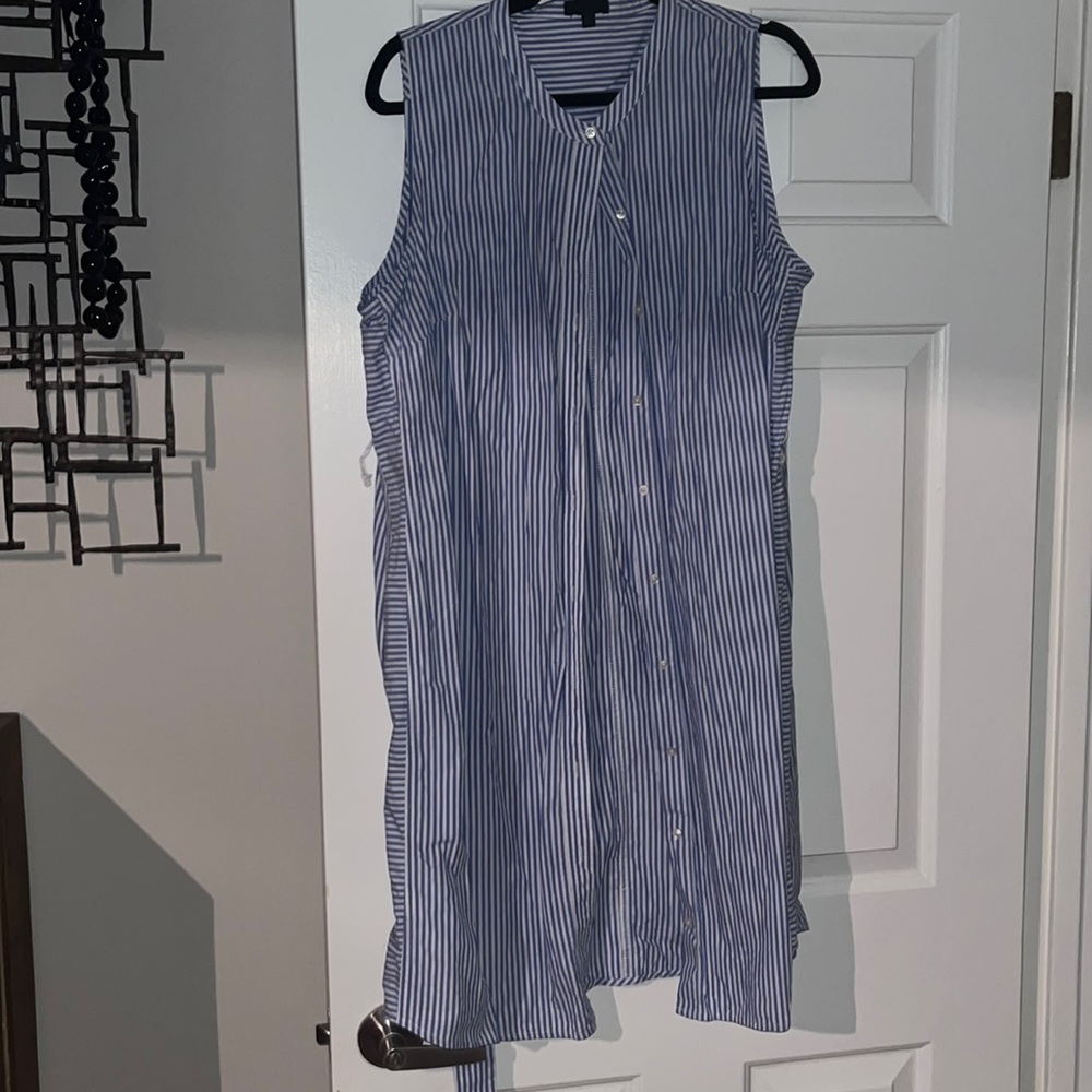 Jcrew Blue and White stripe button down dress